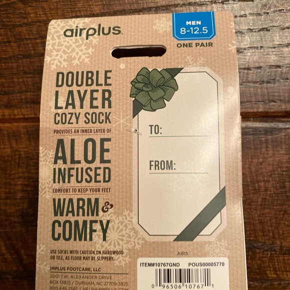 Christmas Gnome Socks Men Size 8-12.5 Double Layer Aloe Infused Cozy Socks - Picture 11 of 12